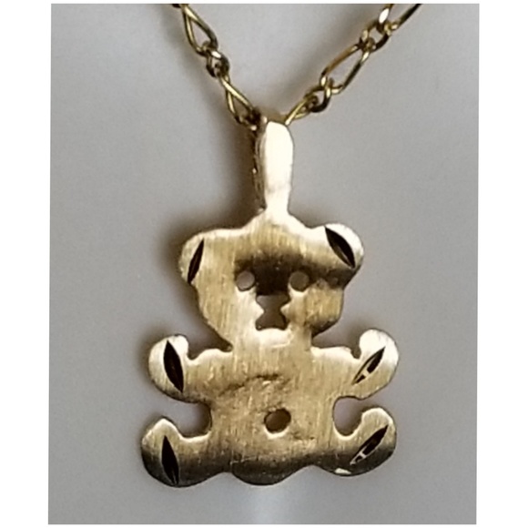 Jewelry - Genuine 14k Solid Yellow Gold Teddy Bear Pendant